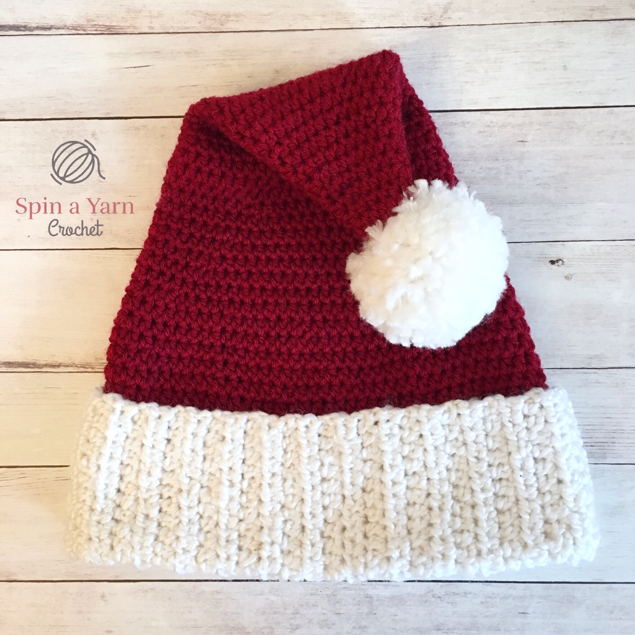 santa hat free crochet pattern • spin a yarn crochet